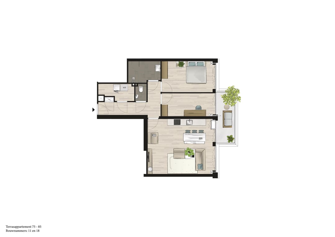 Foto 2 van Terrasappartement (Bouwnr. 11)