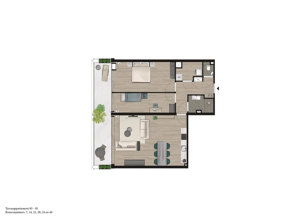 Foto 2 van Terrasappartement (Bouwnr. 7)