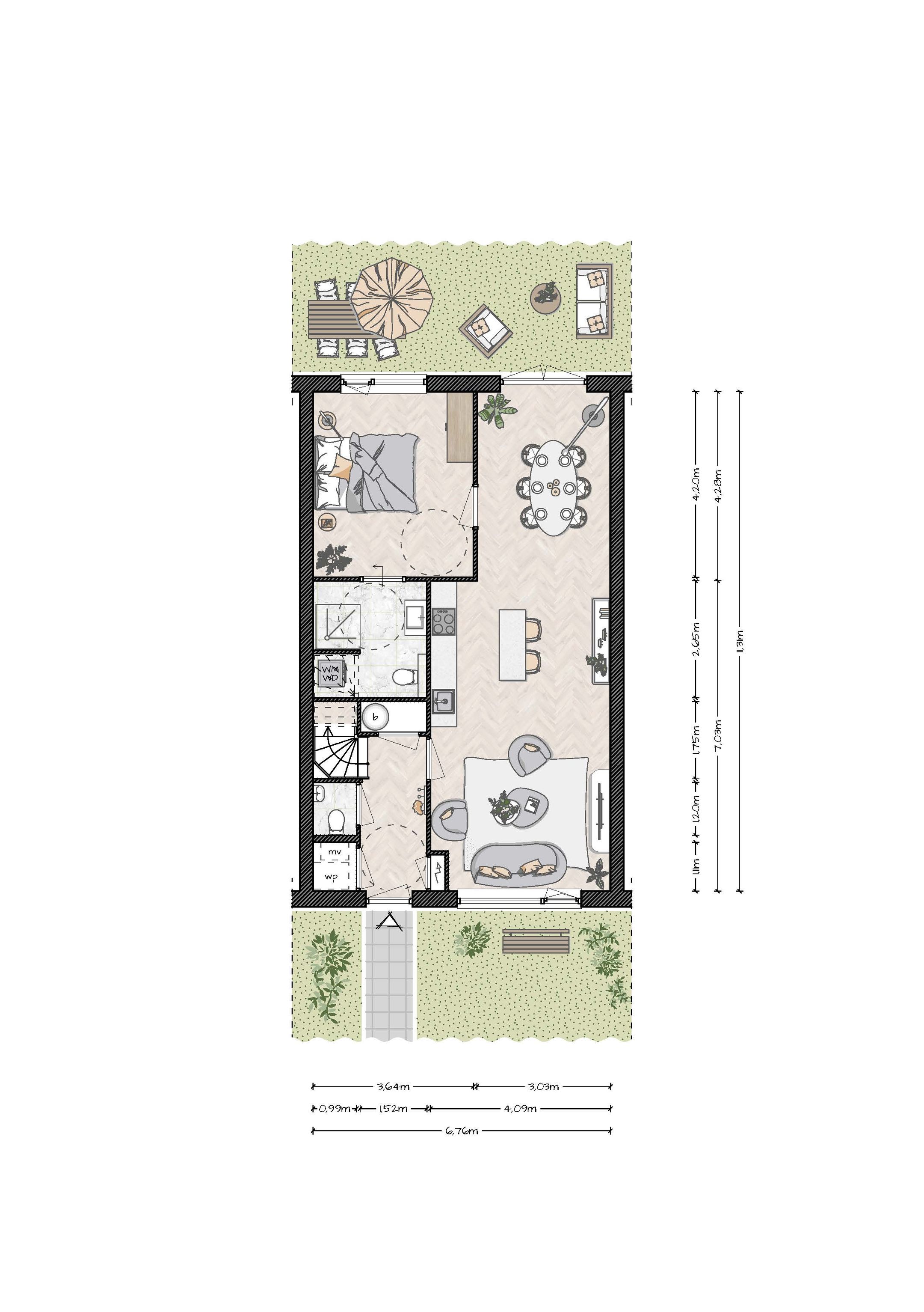 Foto 9 van Bungalowwoning tussenwoning (Bouwnr. 44 D)