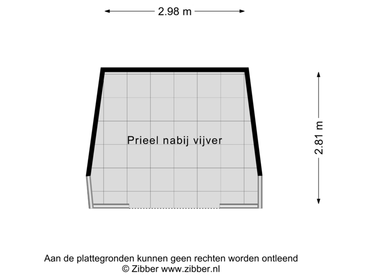 Prieel nabij vijver