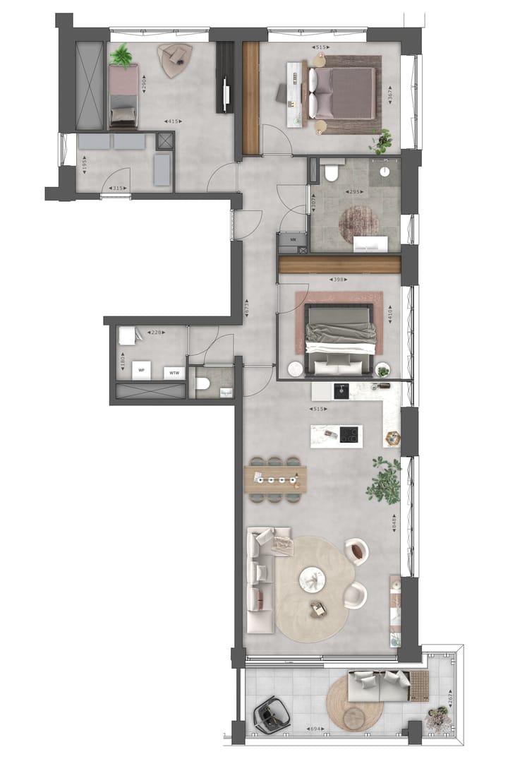 Foto 1 van Type H HOEK Woonlaag 5 (Bouwnr. 5.07)