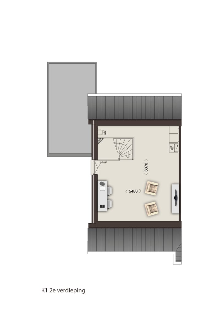 Foto 6 van Twee-onder-één-kapwoning - fase 3A (Bouwnr. 123)