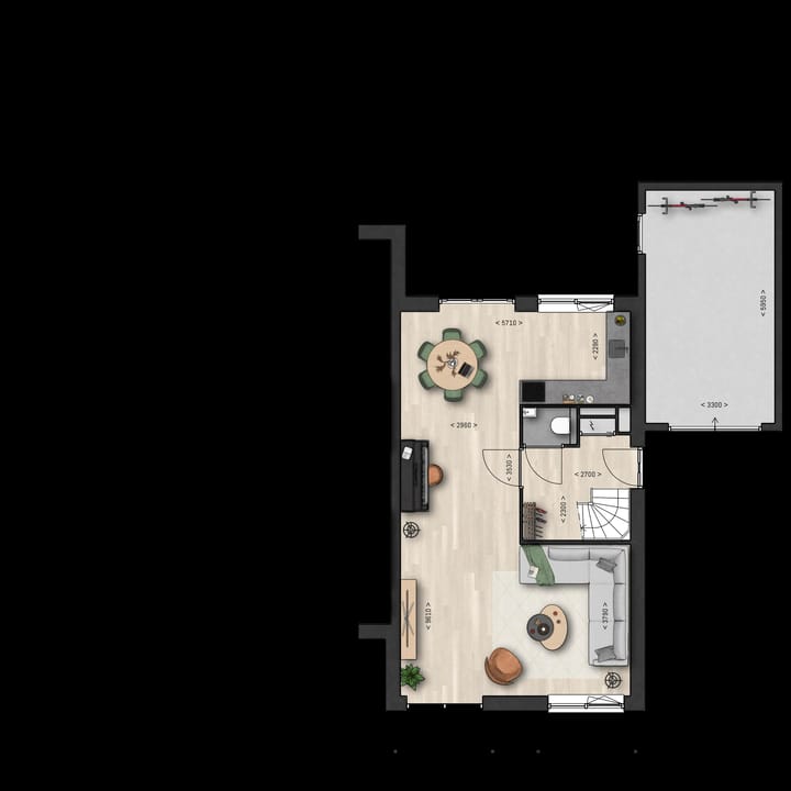 Foto 2 van 2 onder 1 kapwoning (Bouwnr. 110)