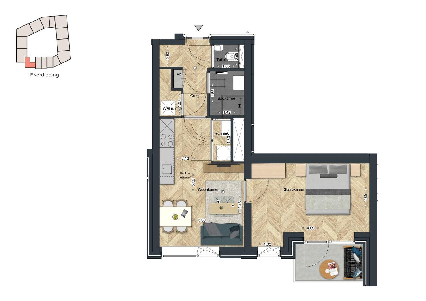 Foto 10 van De Strandwal Uitgeest tweekamerappartement (Bouwnr. 11)