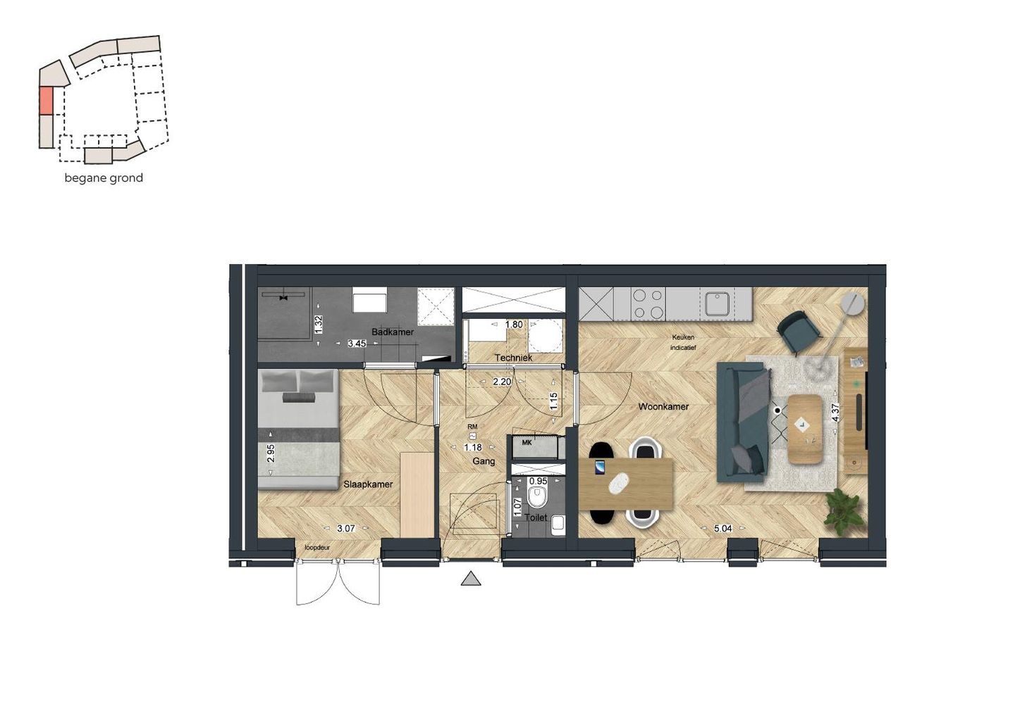 Foto 10 van De Strandwal Uitgeest tweekamerappartement (Bouwnr. 2)
