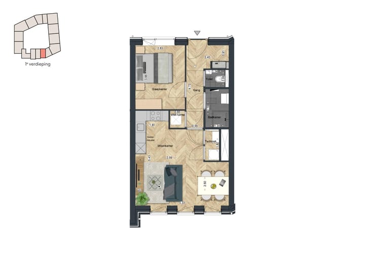 Foto 10 van De Strandwal Uitgeest tweekamerappartement (Bouwnr. 14)