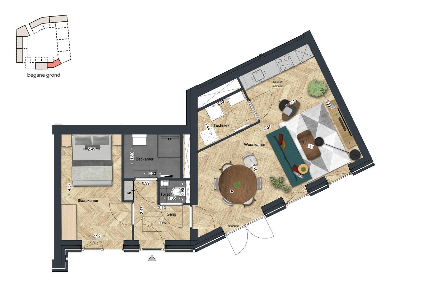 Foto 10 van De Strandwal Uitgeest tweekamerappartement (Bouwnr. 5)