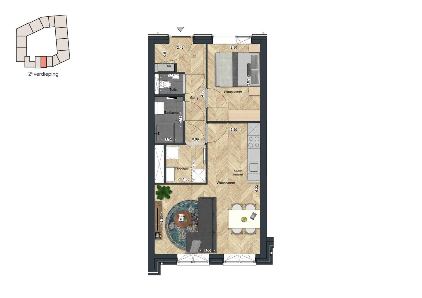 Foto 10 van De Strandwal Uitgeest tweekamerappartement (Bouwnr. 28)