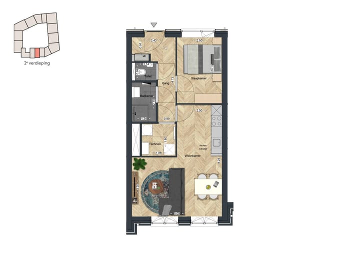 Foto 10 van De Strandwal Uitgeest tweekamerappartement (Bouwnr. 28)
