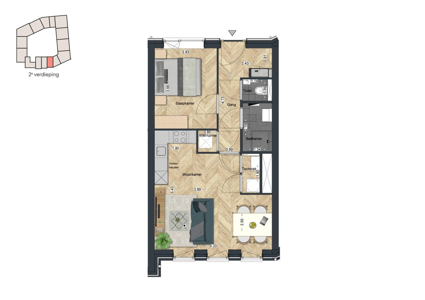 Foto 10 van De Strandwal Uitgeest tweekamerappartement (Bouwnr. 29)