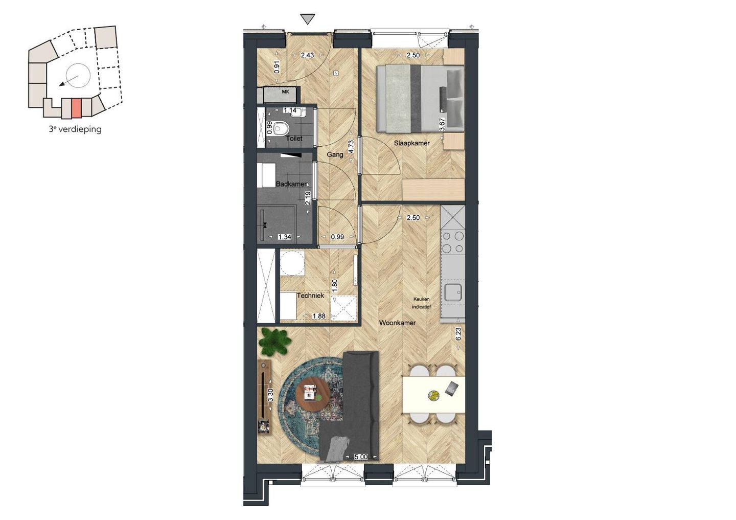 Foto 10 van De Strandwal Uitgeest tweekamerappartement (Bouwnr. 44)