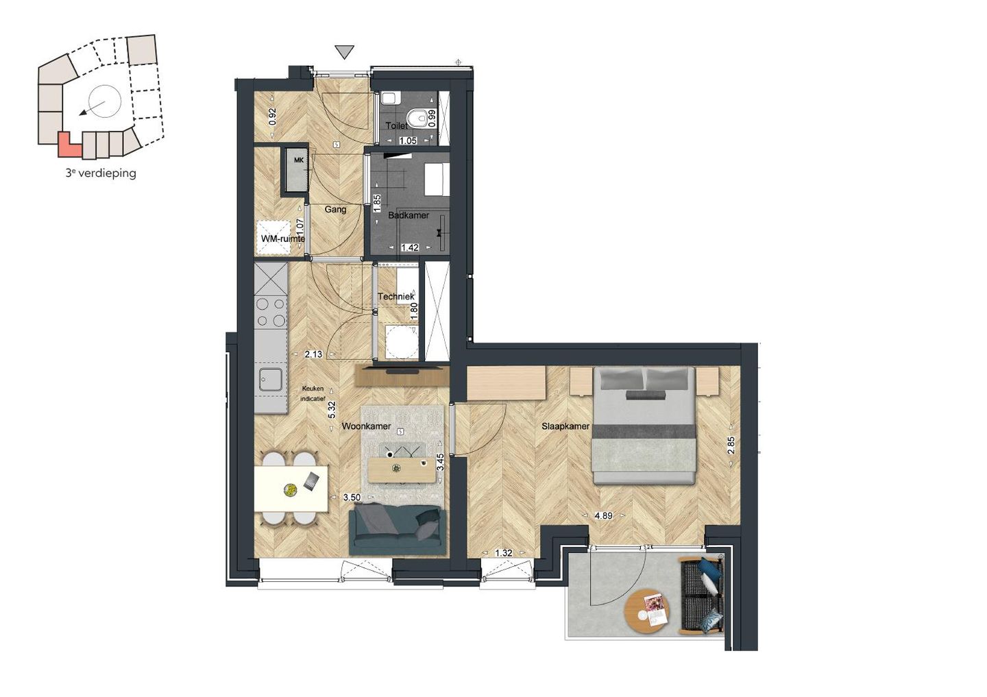 Foto 10 van De Strandwal Uitgeest tweekamerappartement (Bouwnr. 42)