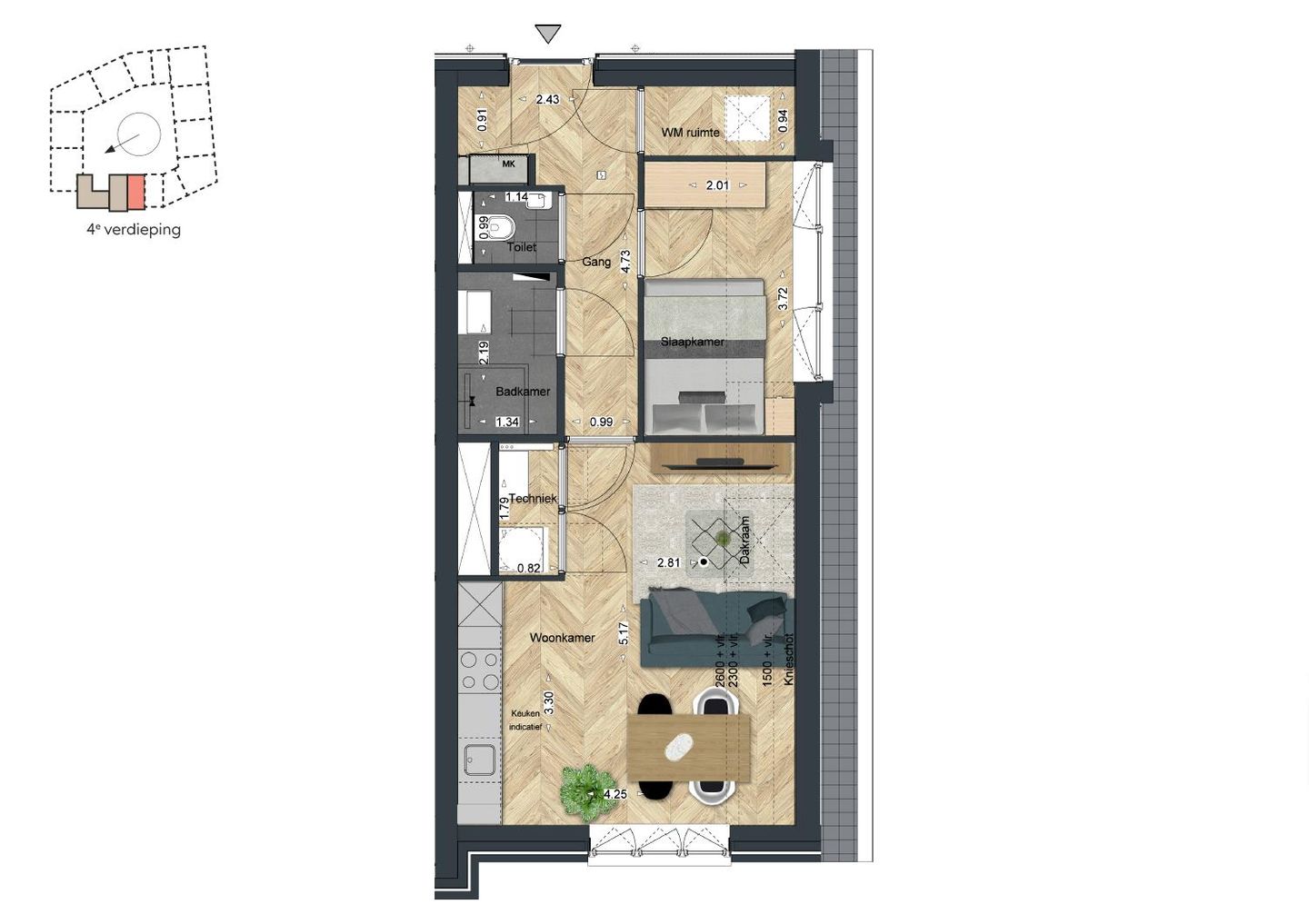 Foto 10 van De Strandwal Uitgeest tweekamerappartement (Bouwnr. 49)