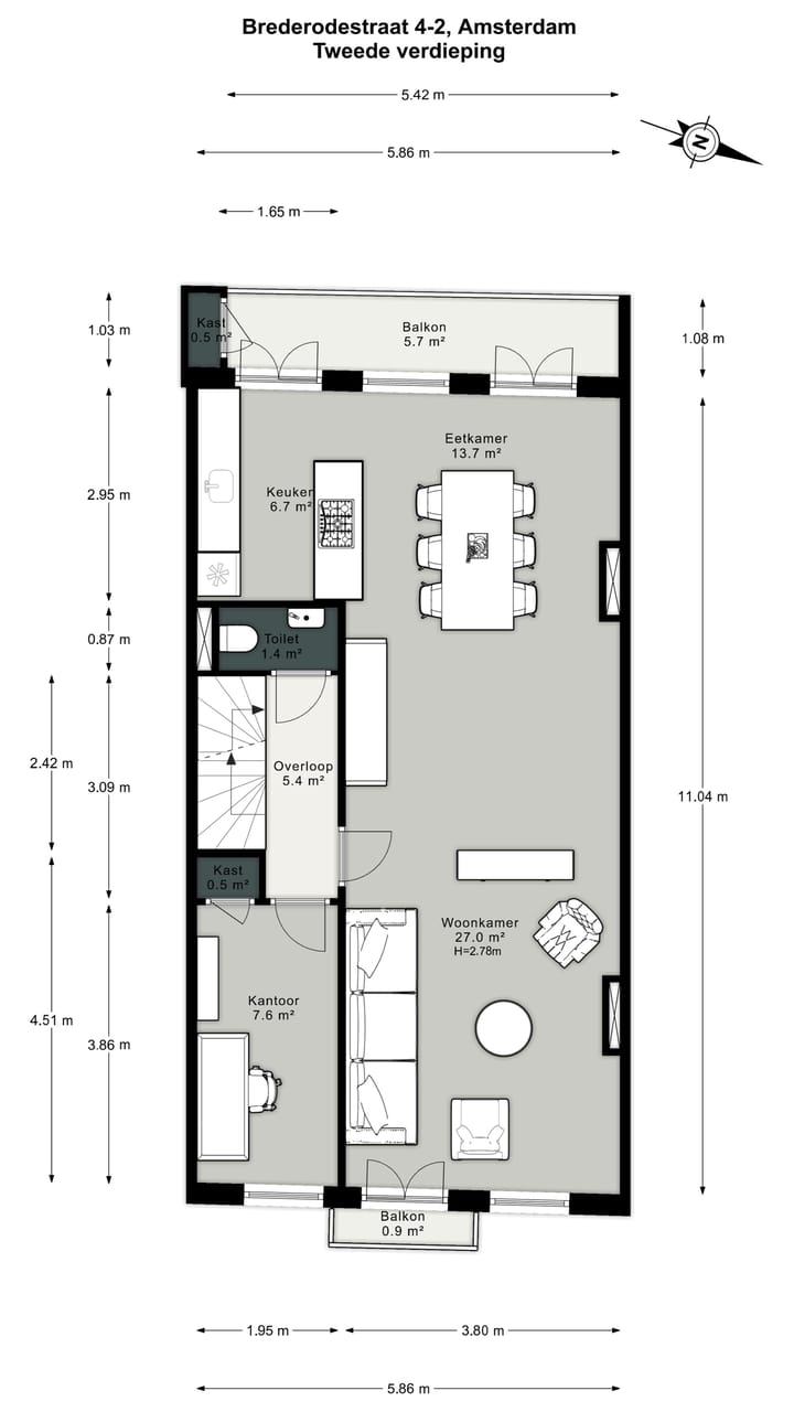 Foto 50 van Brederodestraat 4-2