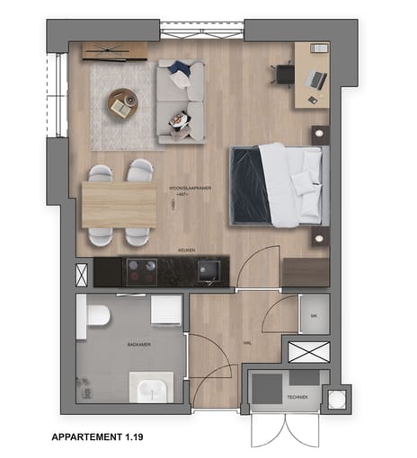 Foto van Studioappartementen Portiekwoning
