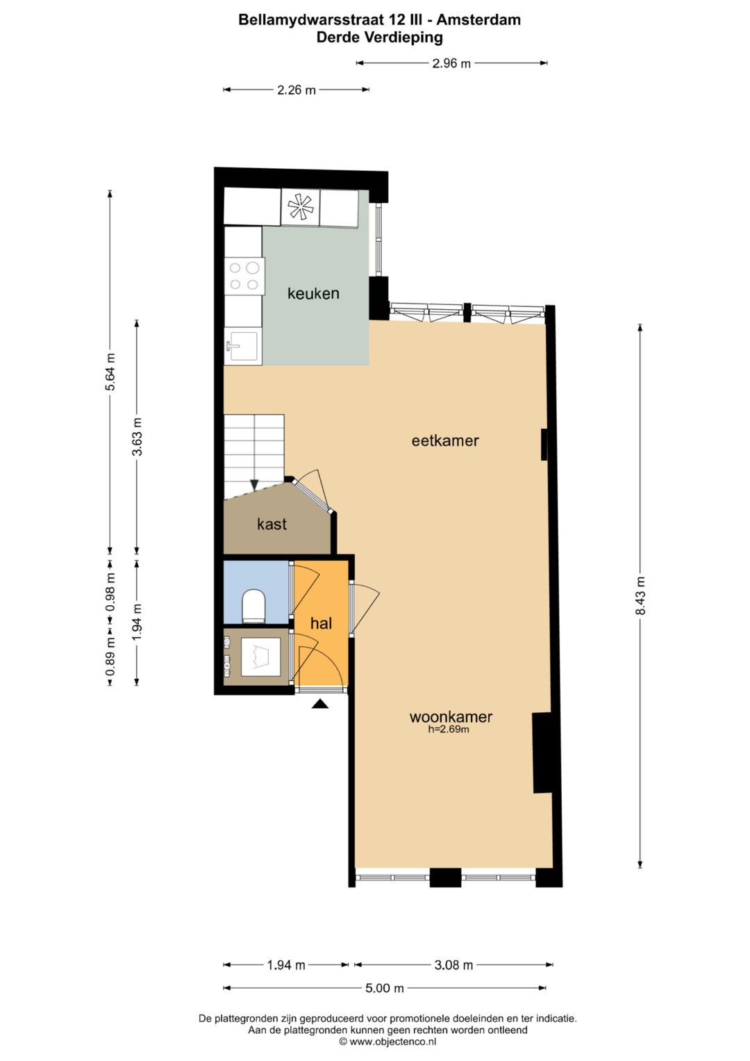 Foto 28 van Bellamydwarsstraat 12-3