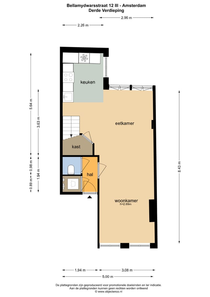 Foto 28 van Bellamydwarsstraat 12-3