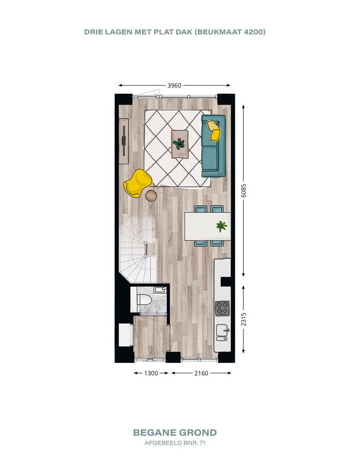 Foto 3 van Tussenwoning (Bouwnr. 71)