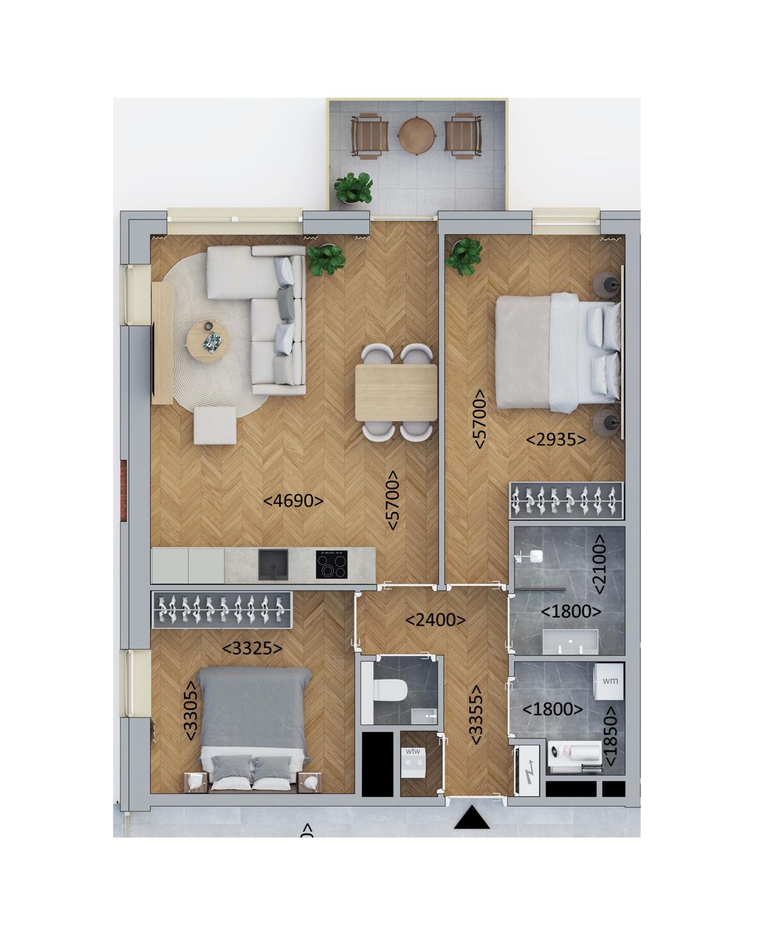 Foto 1 van Hoekappartement (Bouwnr. A2.1)