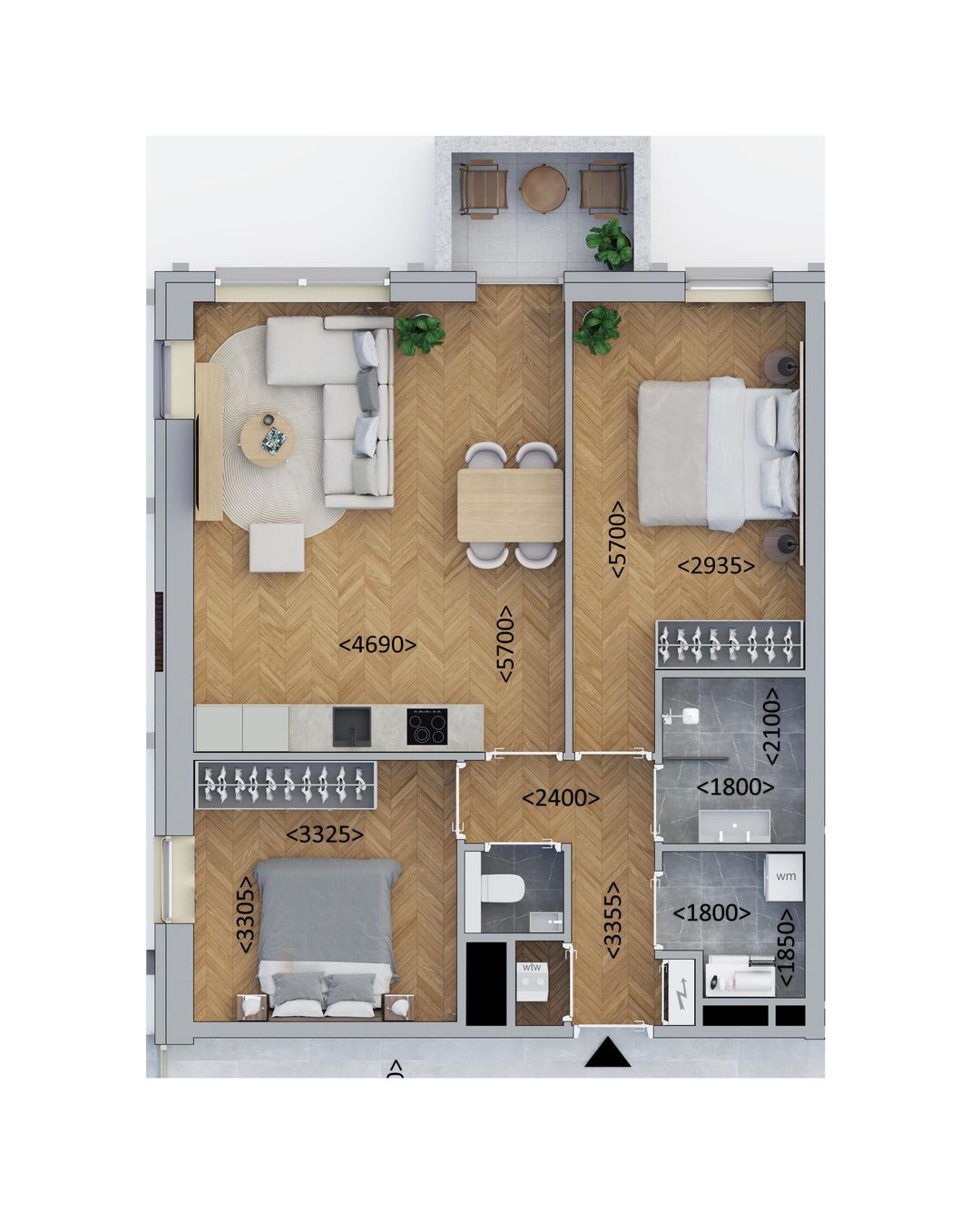 Foto 1 van Hoekappartement (Bouwnr. A1.1)