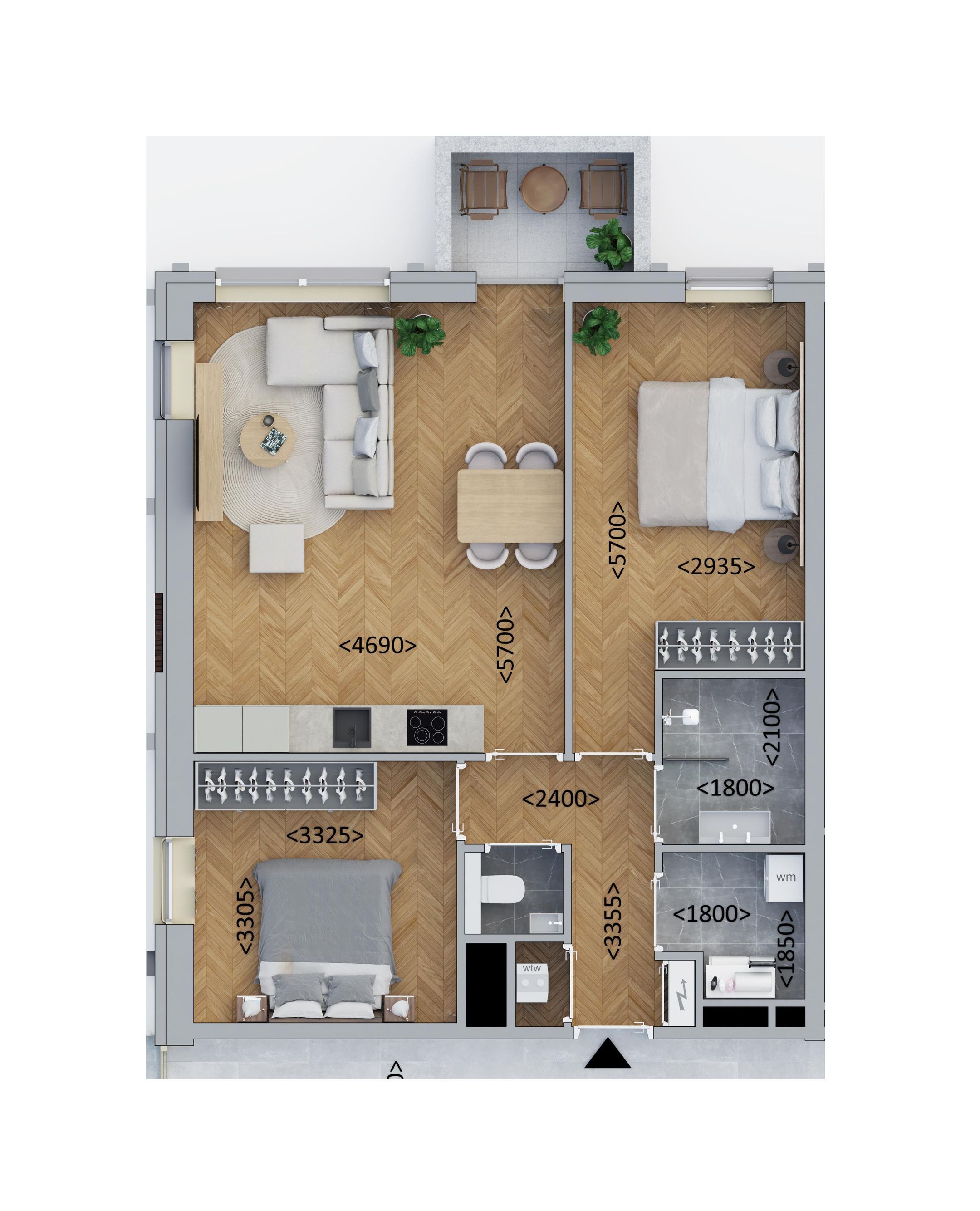 Hoekappartement (Bouwnr. A1.1)  false