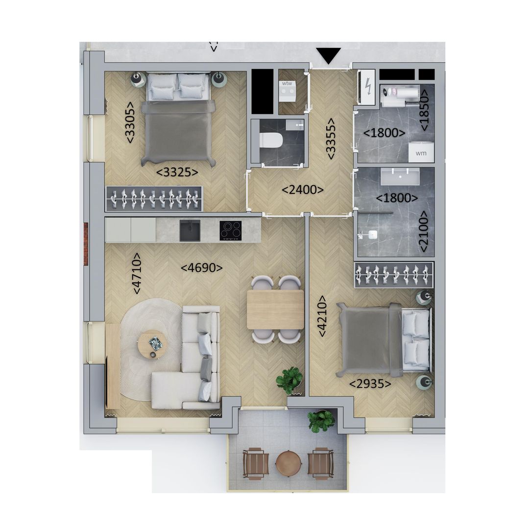 Foto 1 van Hoekappartement (Bouwnr. A4.6)