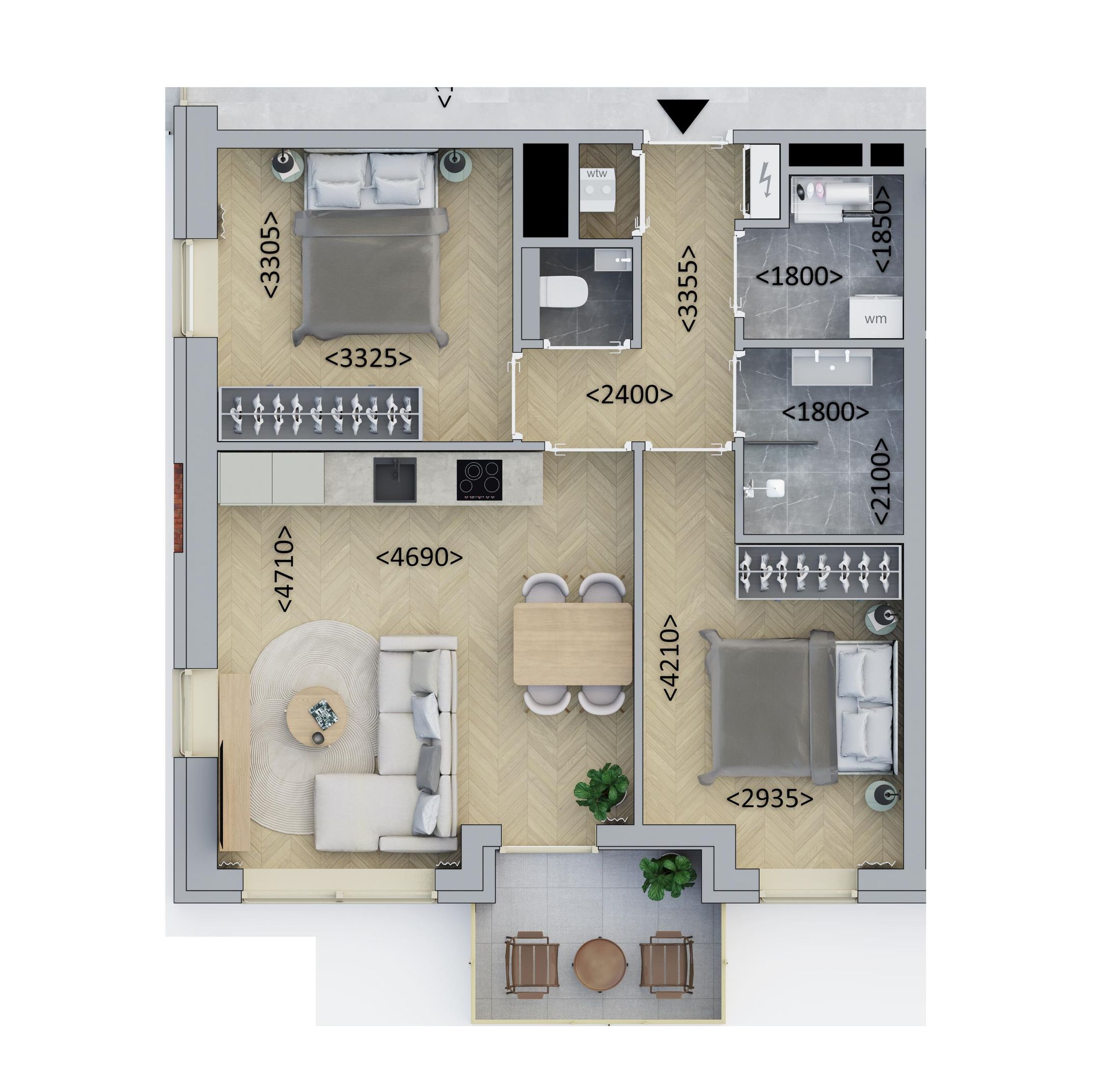 Hoekappartement (Bouwnr. A4.6)  false