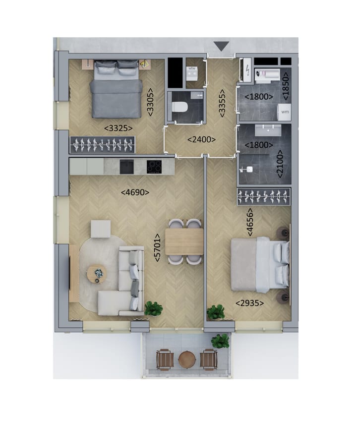 Foto 1 van Hoekappartement (Bouwnr. B2.6)