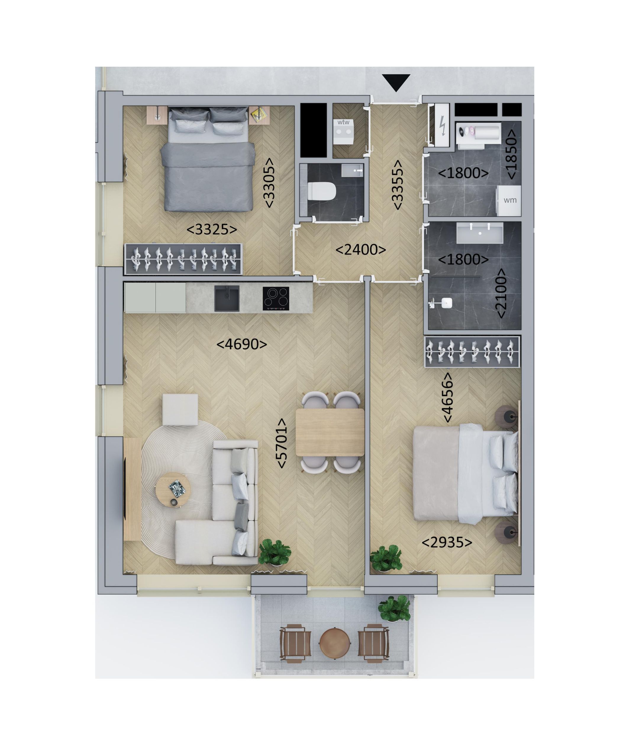 Hoekappartement (Bouwnr. B1.6)  false