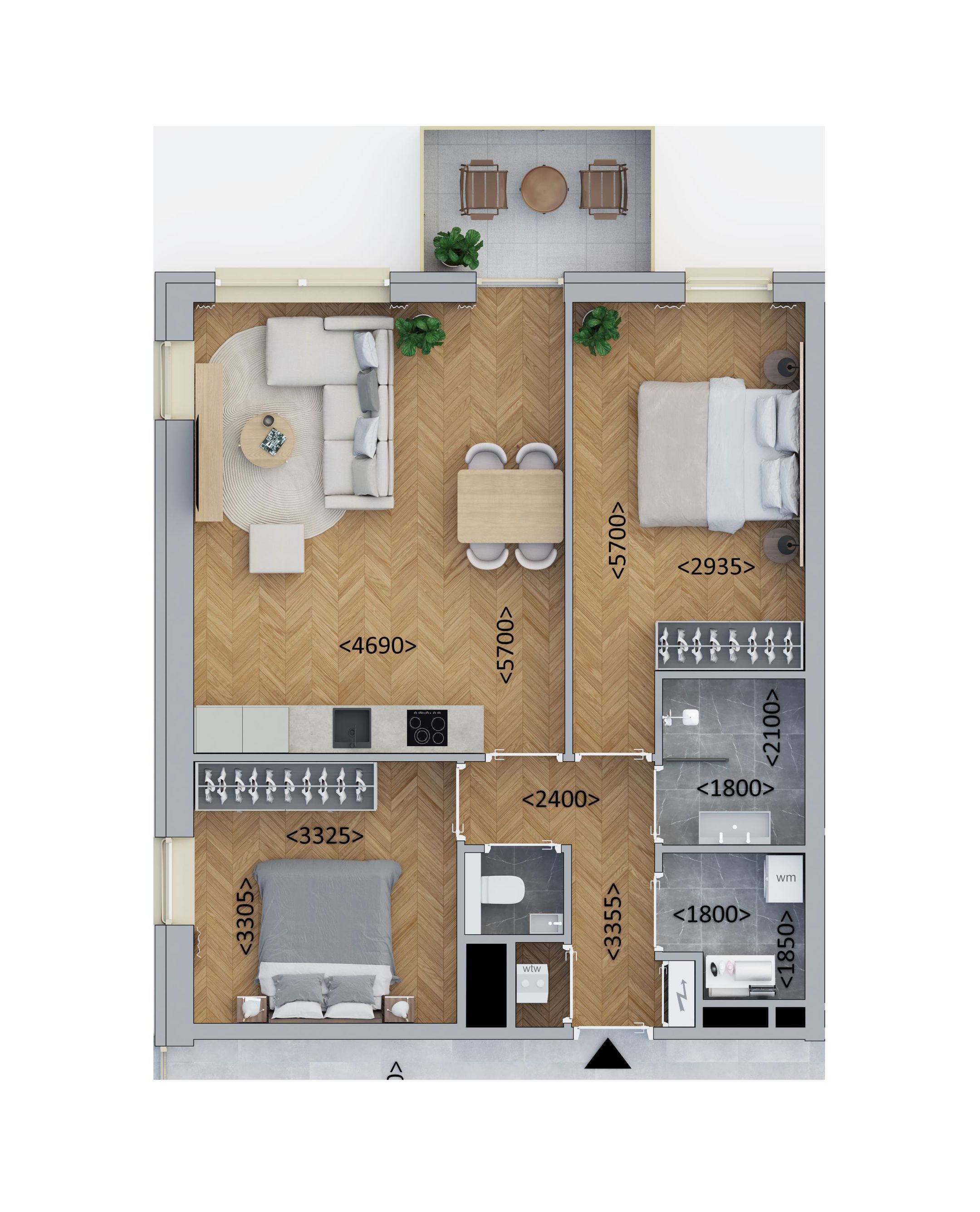 Hoekappartement (Bouwnr. A3.1)  false
