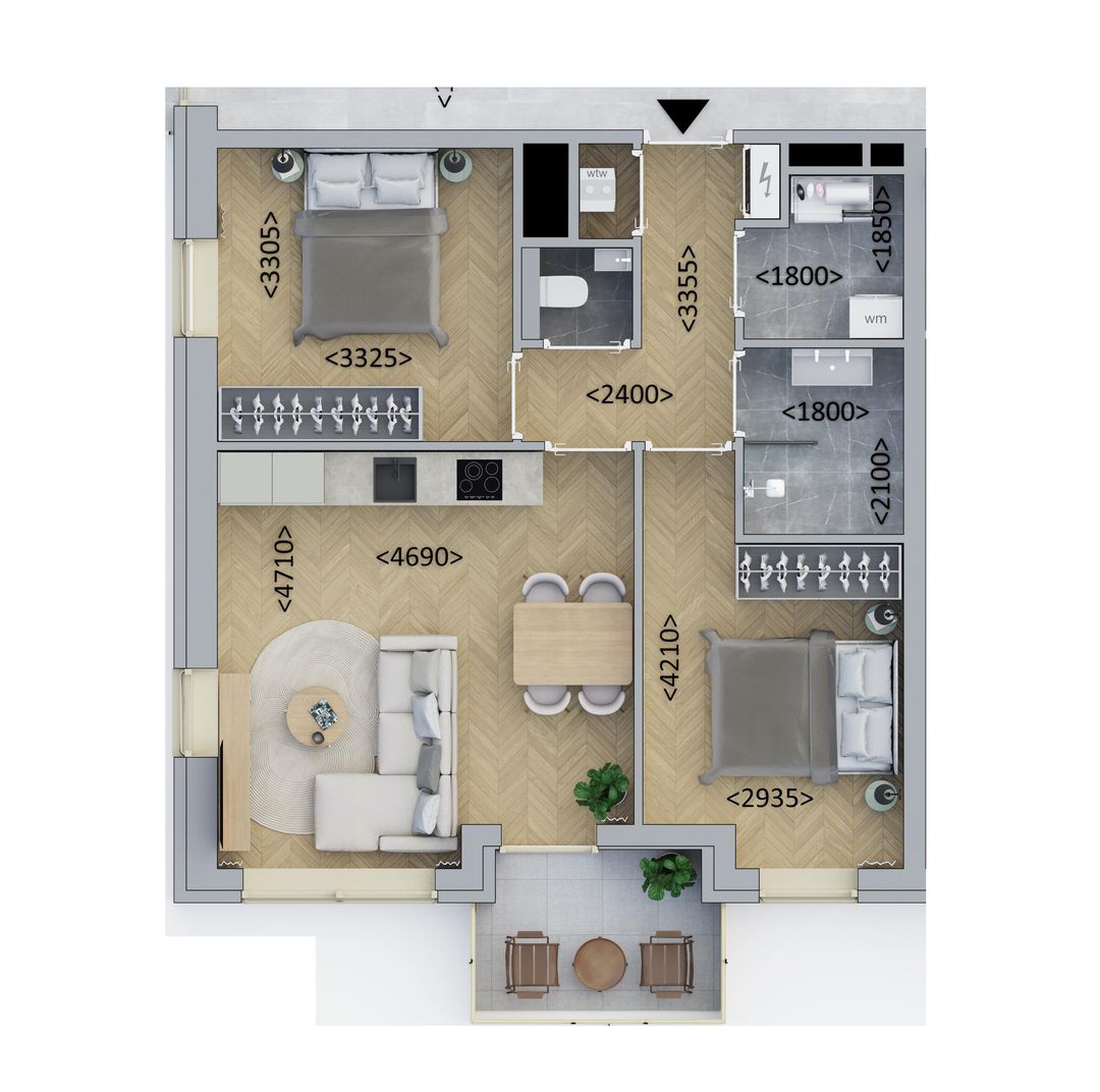 Foto 1 van Hoekappartement (Bouwnr. A3.6)