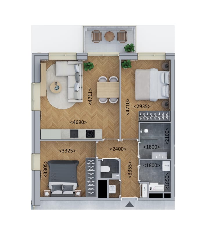 Foto 1 van Hoekappartement (Bouwnr. B3.1)