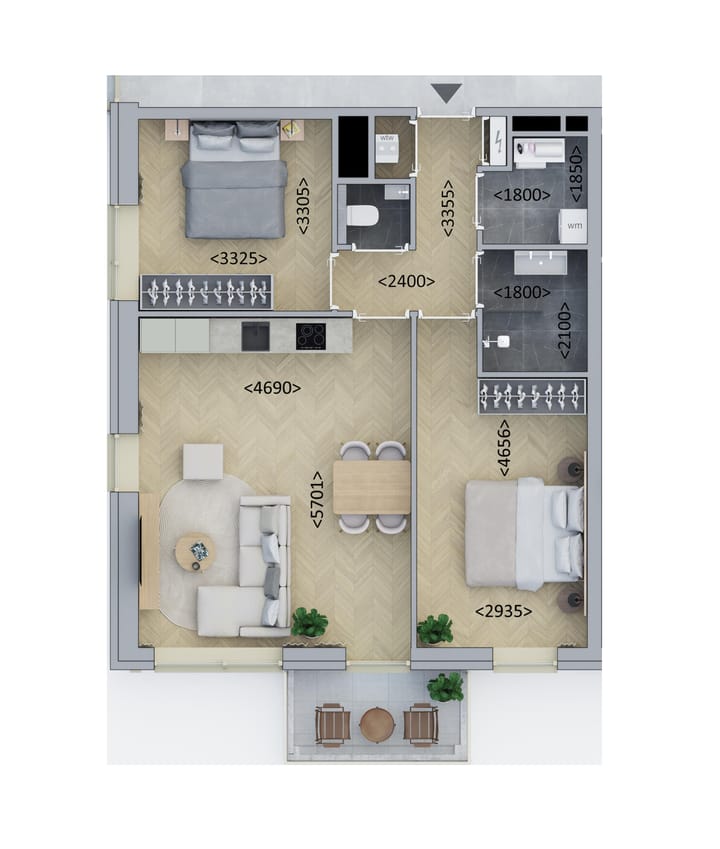 Foto 1 van Hoekappartement (Bouwnr. B3.6)