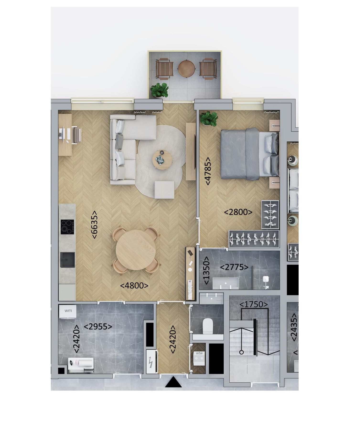 Foto 1 van Tussenappartement (Bouwnr. A2.2)