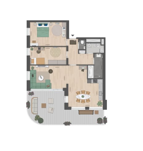 Foto van Type M Appartement 3 kmrs Portiekwoning