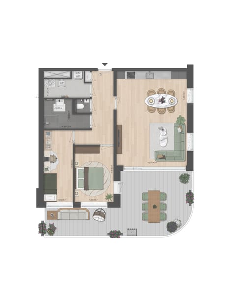 Foto van Type N Appartement 2 kmrs Portiekwoning en portiekflat