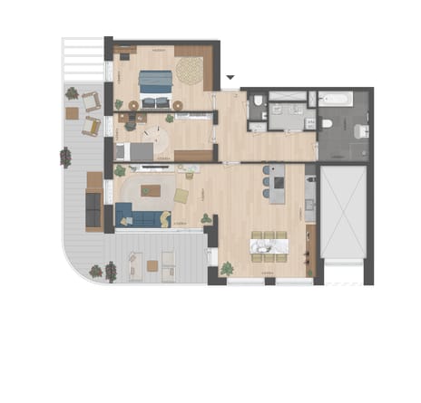Foto van Type Q Appartement 3 kmrs Portiekwoning en portiekflat
