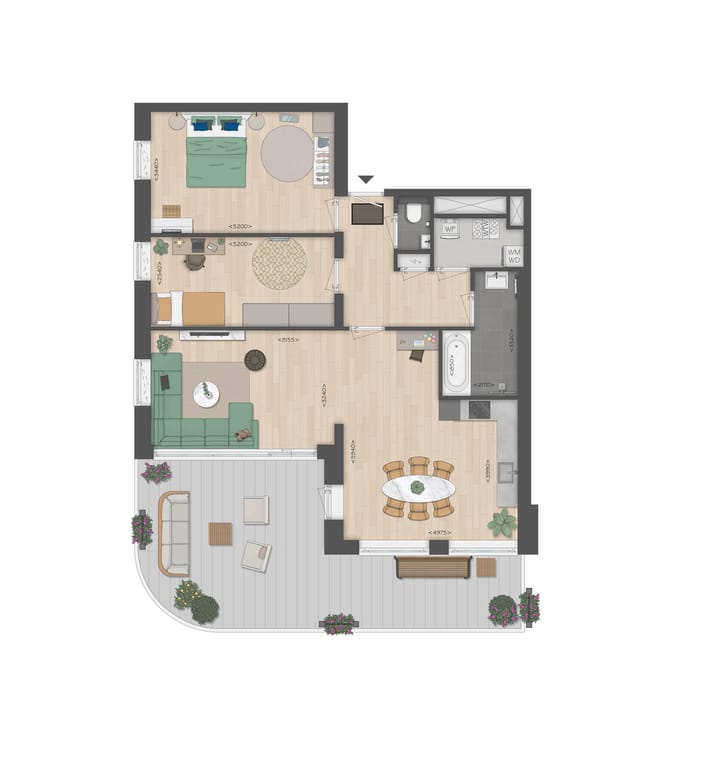 Bekijk foto van Type M Appartement 3 kmrs 0 ong