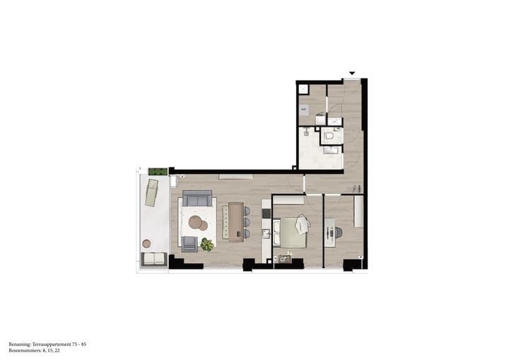 Foto 3 van Terrasappartement (Bouwnr. 22)