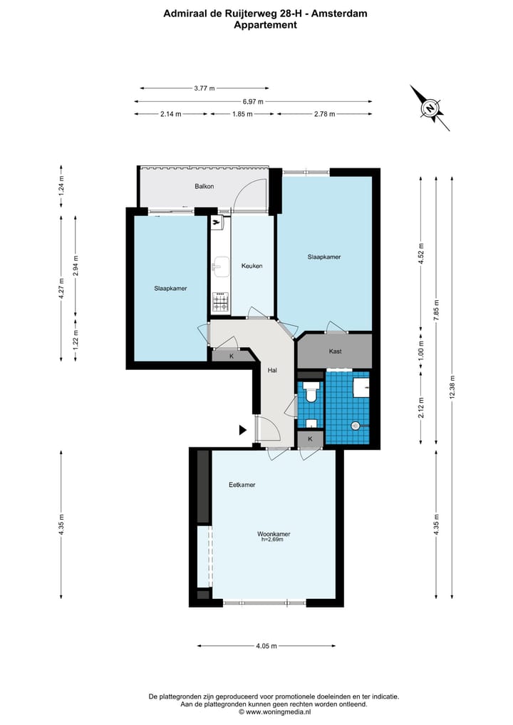 Foto 24 van Admiraal De Ruijterweg 28-H