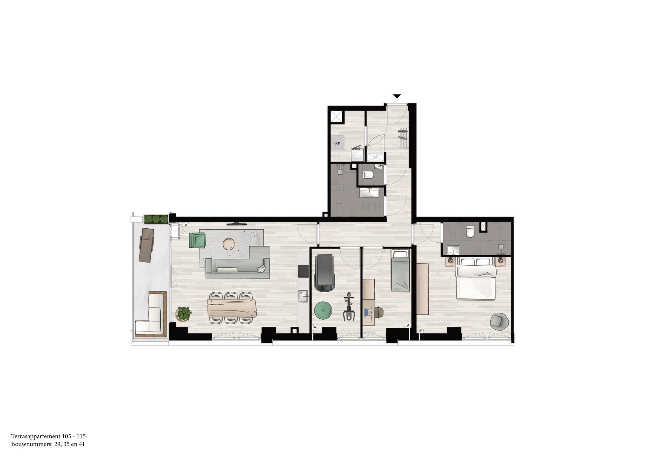 Foto 3 van Terrasappartement (Bouwnr. 35)