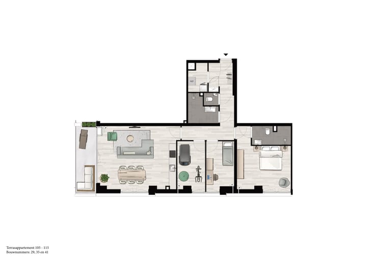 Foto 3 van Terrasappartement (Bouwnr. 35)