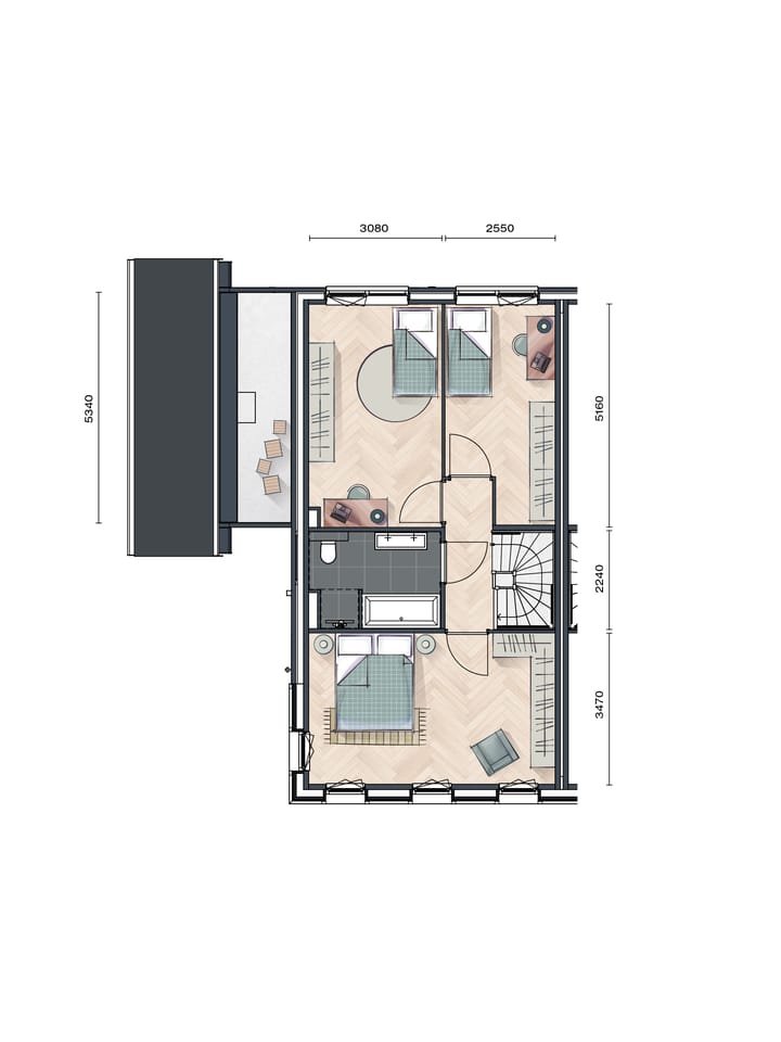 Foto 9 van Buurtvrij fase 1a - 2-onder-1-kapwoning (Bouwnr. 029)
