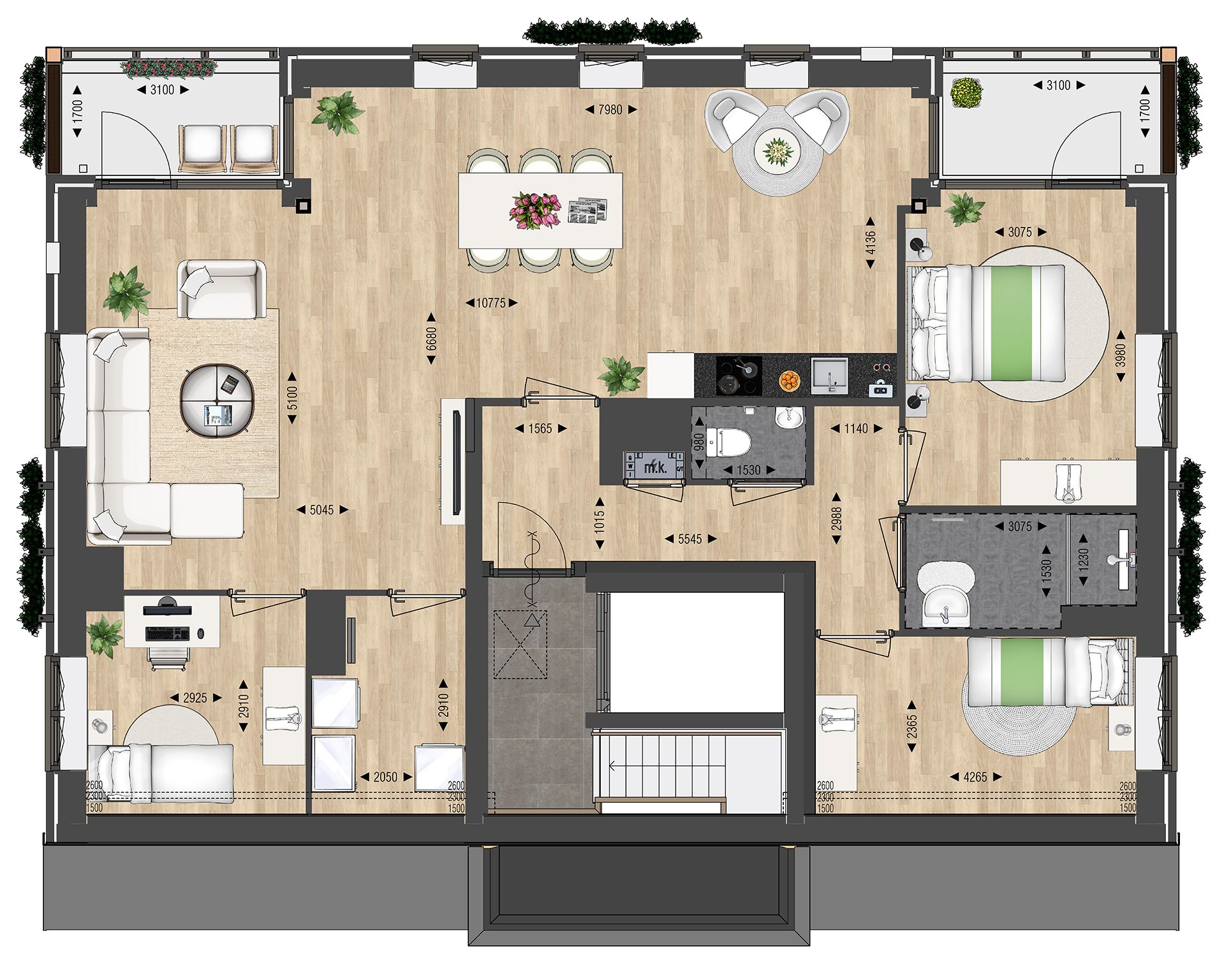 Foto 3 van Appartement type E (Bouwnr. 5)