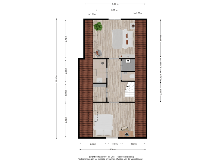 Eikenboomgaard 11 te Oss - Tweede verdieping