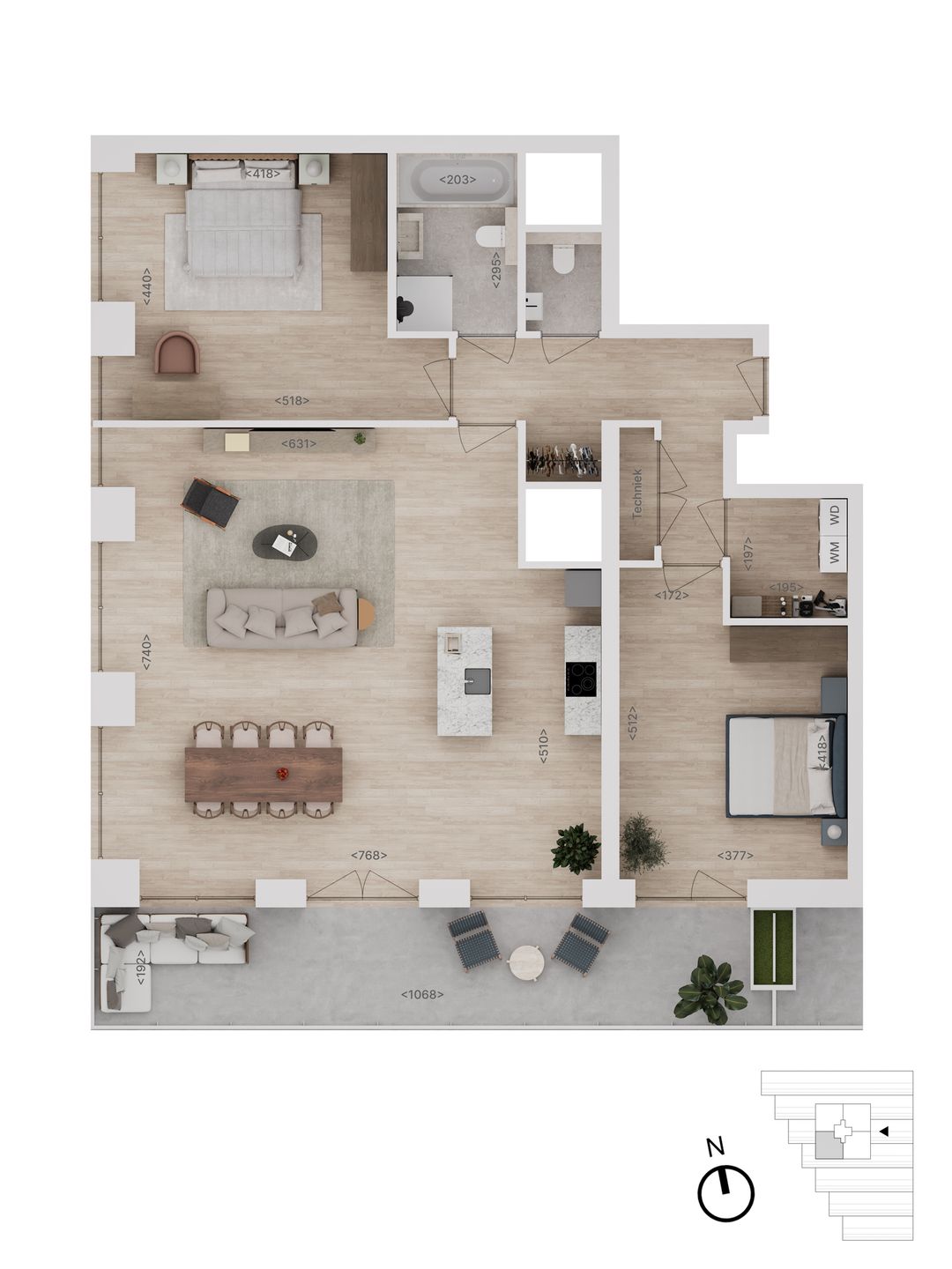 Foto 8 van 80 | type F | 3-kamer app | Rise (Bouwnr. 80)