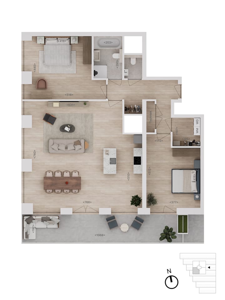 Foto 8 van 80 | type F | 3-kamer app | Rise (Bouwnr. 80)