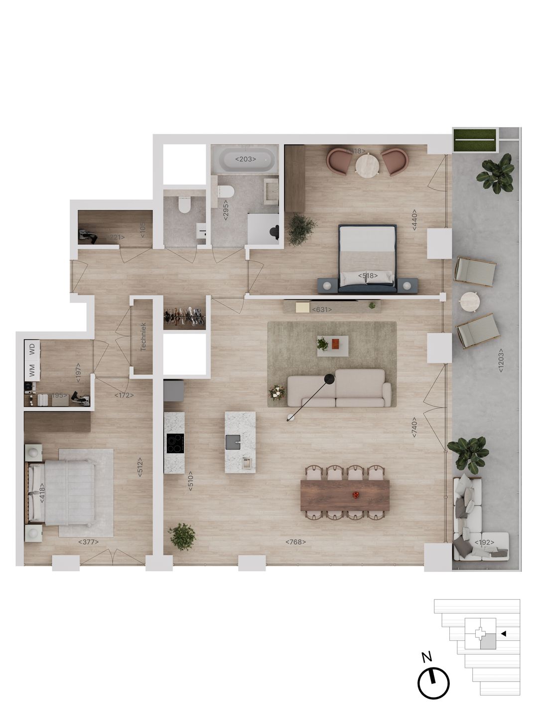 Foto 8 van 83 | type F | 3-kamer app | Rise (Bouwnr. 83)