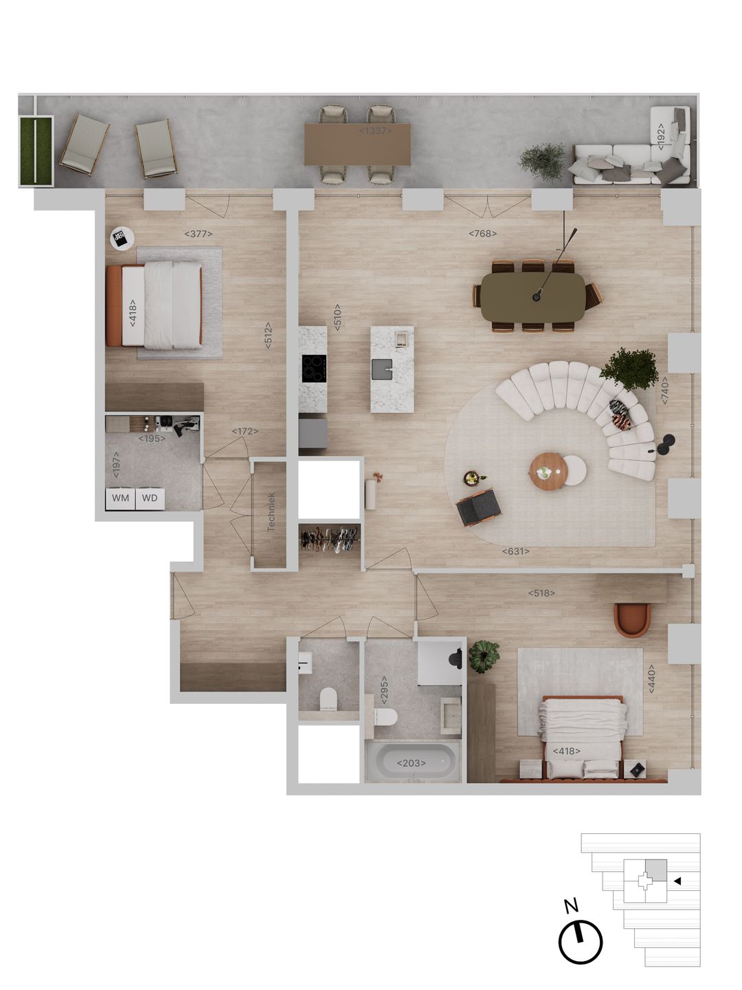 Photo 8 of 82 | type F | 3-kamer app | Rise (Bouwnr. 82)