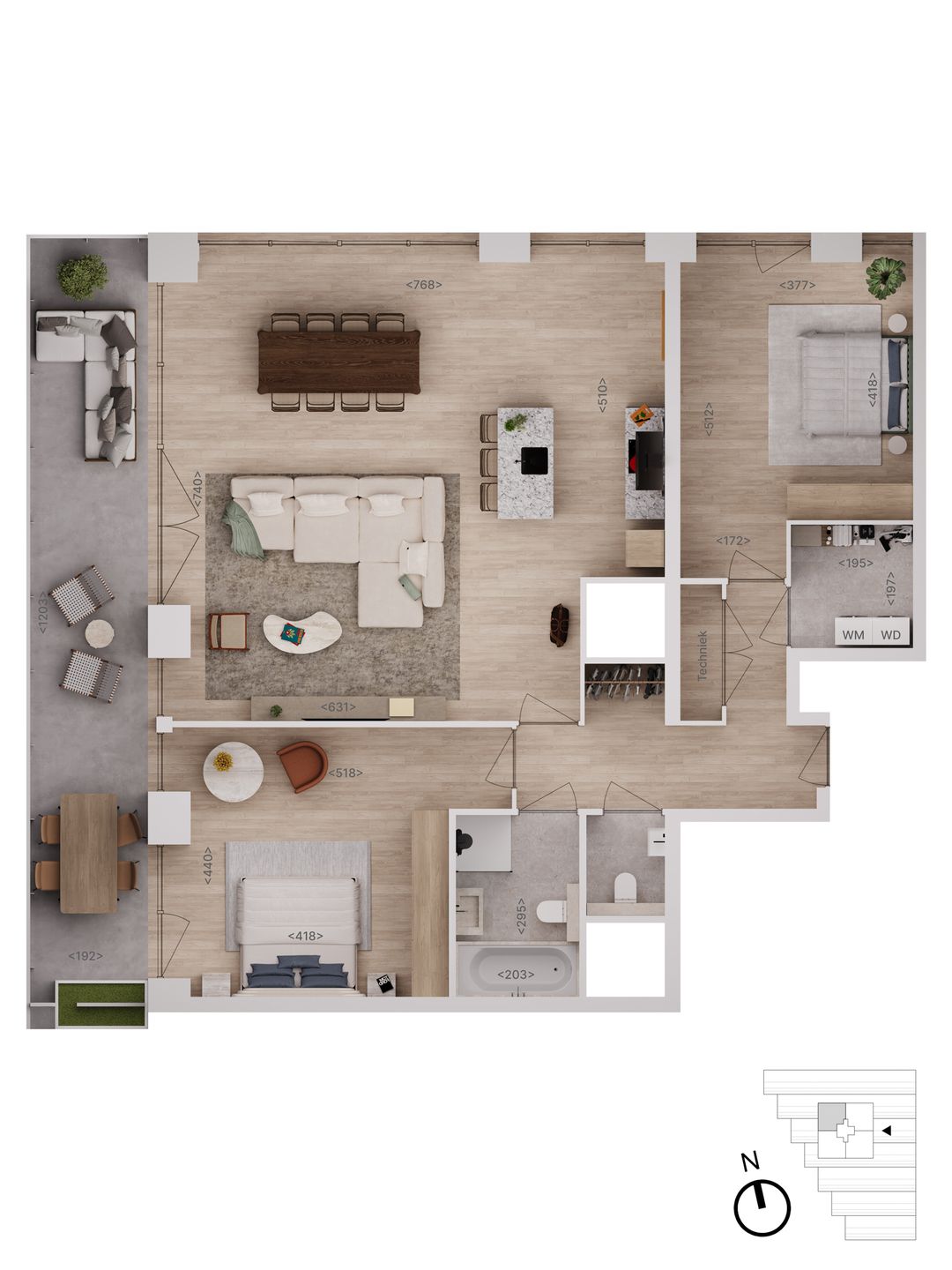 Foto 8 van 85 | type F | 3-kamer app | Rise (Bouwnr. 85)